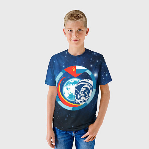 Детская футболка Первый Космонавт Юрий Гагарин 3D 3 / 3D-принт – фото 3