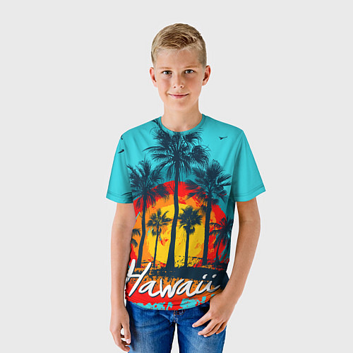 Детская футболка Hawaii Солнце, Пальмы / 3D-принт – фото 3