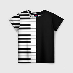 Футболка детская Черно-Белое Пианино Piano, цвет: 3D-принт