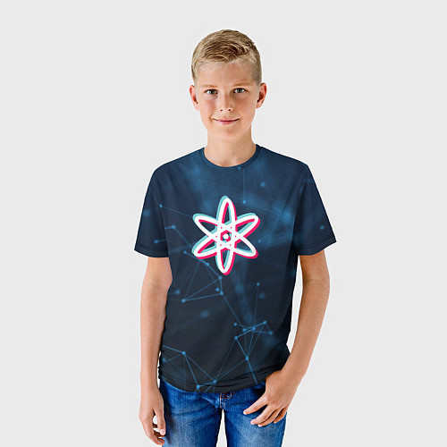 Детская футболка Атомно-молекулярный глитч / 3D-принт – фото 3