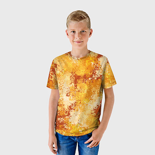 Детская футболка Спортивный камуфляж Пикси - Апельсин / 3D-принт – фото 3