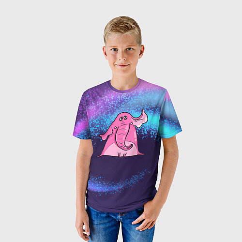 Детская футболка Розовый слоник / 3D-принт – фото 3