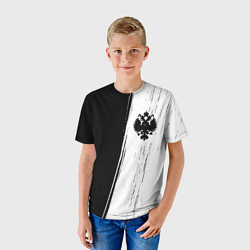 Детская футболка RUSSIAN EMPIRE - ГЕРБ Краски / 3D-принт – фото 3