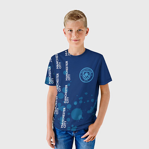 Детская футболка MANCHESTER CITY - Брызги / 3D-принт – фото 3