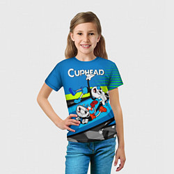 Футболка детская 2 чашечки cuphead, цвет: 3D-принт — фото 2