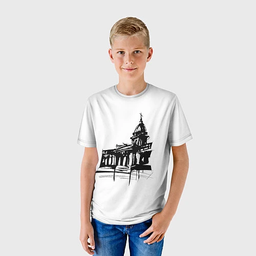 Детская футболка Исаакиевский собор в ночи / 3D-принт – фото 3