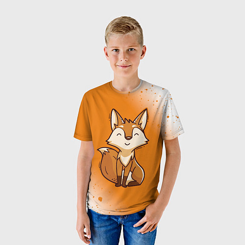 Детская футболка ЛИСИЧКА Градиент / 3D-принт – фото 3