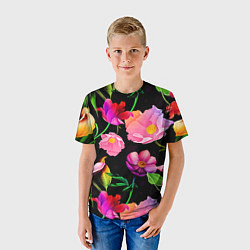 Футболка детская Цветочный узор Floral pattern, цвет: 3D-принт — фото 2