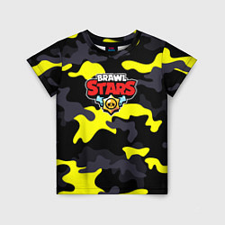 Футболка детская Brawl Stars Камуфляж Чёрно-Жёлтый, цвет: 3D-принт