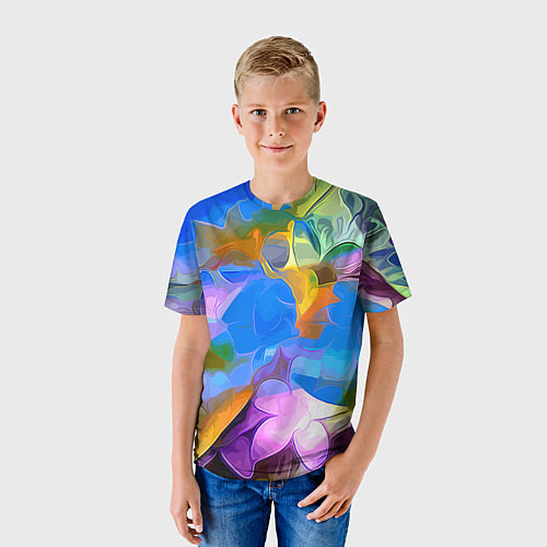 Детская футболка Цветочный узор Summer / 3D-принт – фото 3