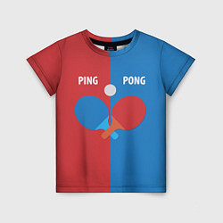 Футболка детская PING PONG теннис, цвет: 3D-принт