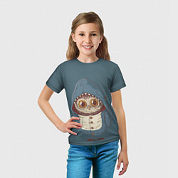 Футболка детская Совушка-в костюме акулы, цвет: 3D-принт — фото 2