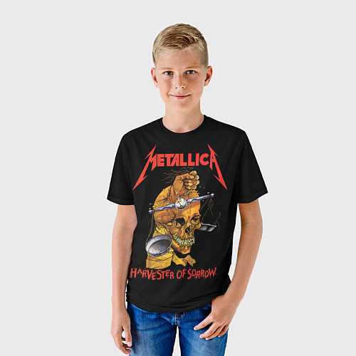 Детская футболка METALLICA - HARVESTER OF SORROW / 3D-принт – фото 3