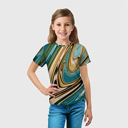 Футболка детская Маскировочный мраморный принт, цвет: 3D-принт — фото 2