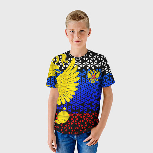 Детская футболка Герб флаг россии / 3D-принт – фото 3