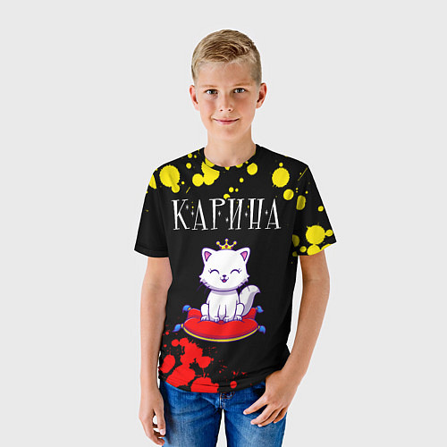 Детская футболка Карина - КОШКА - Краска / 3D-принт – фото 3