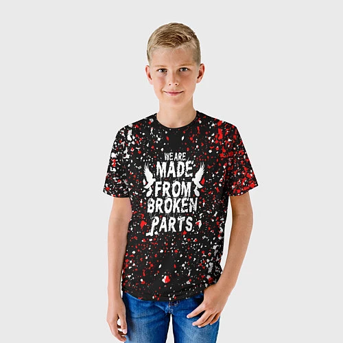 Детская футболка HOLLYWOOD UNDEAD брызги красок / 3D-принт – фото 3