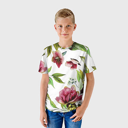 Детская футболка Цветы Воздушные / 3D-принт – фото 3