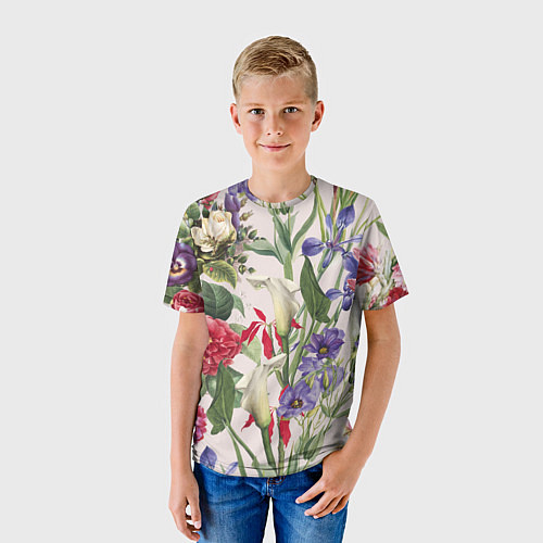 Детская футболка Цветы Распускающиеся / 3D-принт – фото 3
