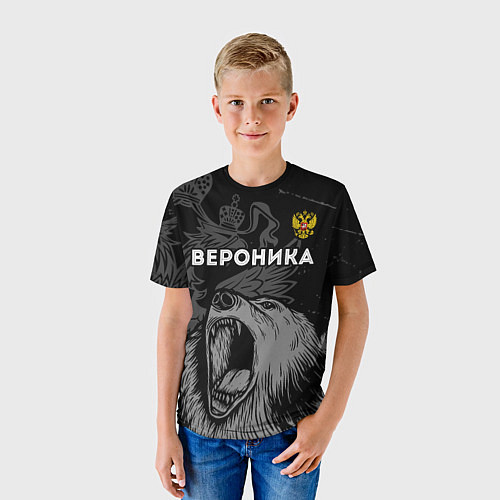 Детская футболка Вероника Россия Медведь / 3D-принт – фото 3