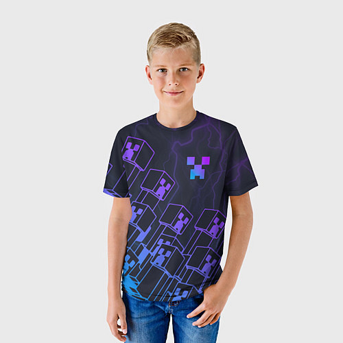 Детская футболка Minecraft CREEPER NEON / 3D-принт – фото 3