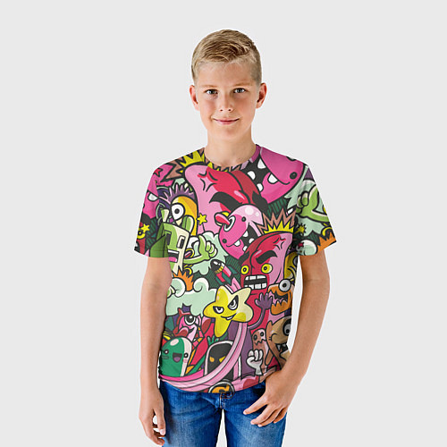 Детская футболка Веселые монстрики - чудики / 3D-принт – фото 3