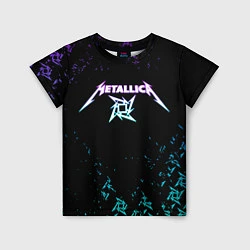 Футболка детская Metallica металлика neon, цвет: 3D-принт