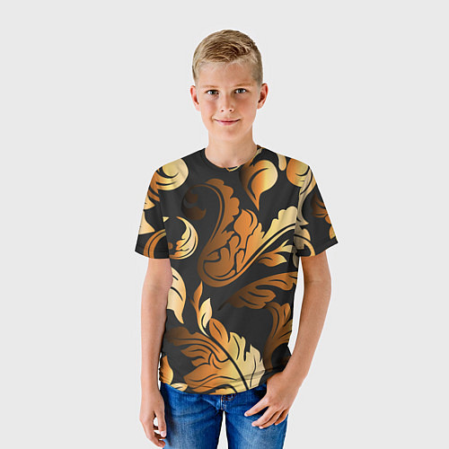 Детская футболка Узоры и листья / 3D-принт – фото 3