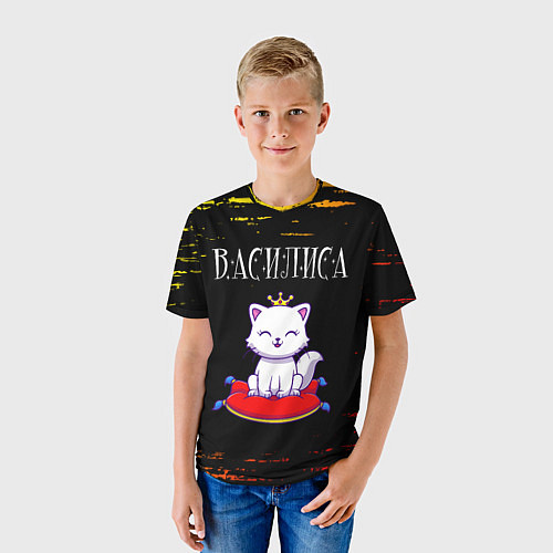 Детская футболка Василиса КОШКА Краска / 3D-принт – фото 3