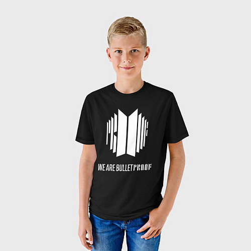 Детская футболка BTS WE ARE BULLETPROOF БТС - мы пуленепробиваемые / 3D-принт – фото 3