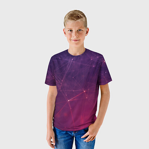 Детская футболка Абстрактные взаимосвязанные линии / 3D-принт – фото 3