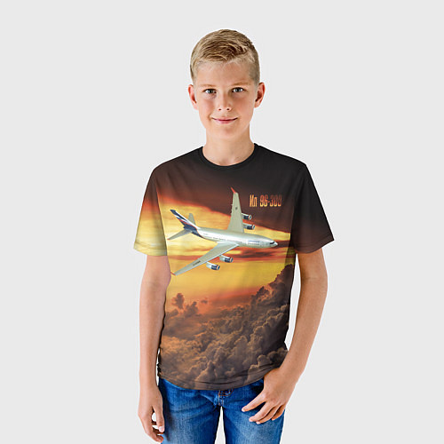 Детская футболка Гражданский самолет Ил 96-300 / 3D-принт – фото 3