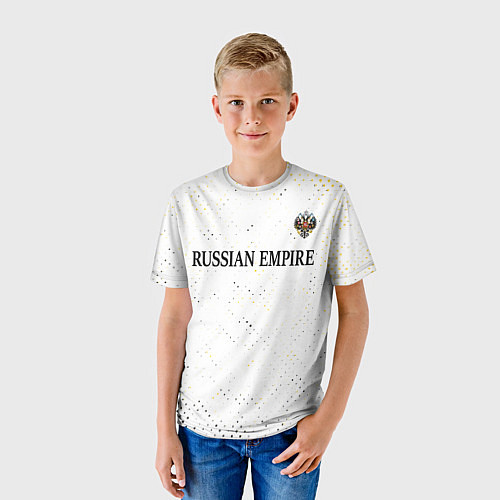 Детская футболка RUSSIAN EMPIRE - ГЕРБ Гранж FS / 3D-принт – фото 3