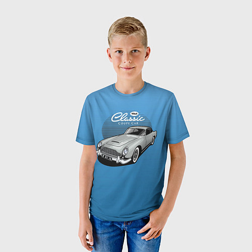 Детская футболка Blue retro car / 3D-принт – фото 3