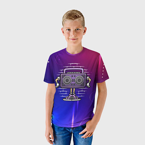 Детская футболка Магнитофон с руками / 3D-принт – фото 3