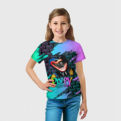 Футболка детская POPPY PLAYTIME HAGGY WAGGY - ПОППИ ПЛЕЙТАЙМ цветно, цвет: 3D-принт — фото 2
