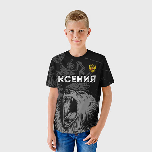 Детская футболка Ксения Россия Медведь / 3D-принт – фото 3
