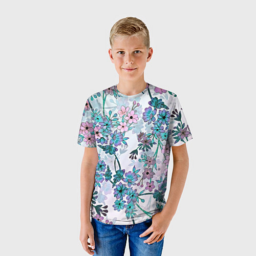 Детская футболка Яркие красочные цветы / 3D-принт – фото 3