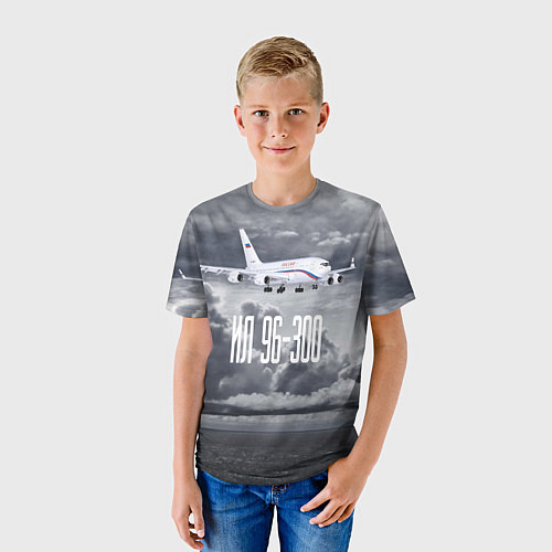 Детская футболка Пассажирский самолет Ил 96-300 / 3D-принт – фото 3