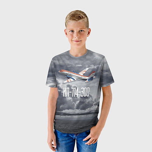 Детская футболка Пассажирский самолет: Ил 114-300 / 3D-принт – фото 3