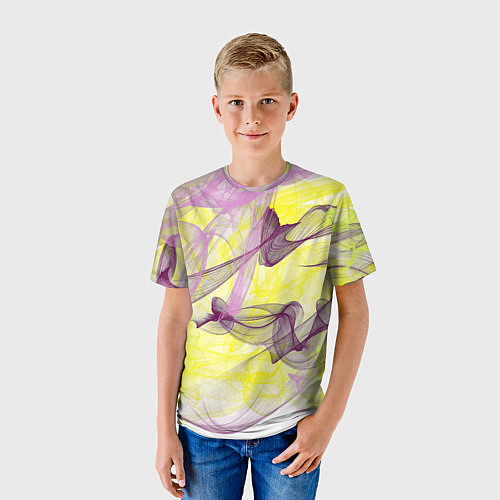 Детская футболка Абстракция Желтый и розовый Дополнение Коллекция G / 3D-принт – фото 3