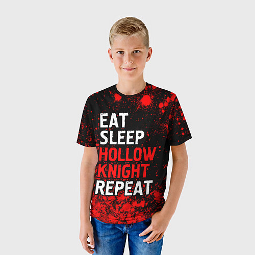 Детская футболка Eat Sleep Hollow Knight Repeat Арт / 3D-принт – фото 3