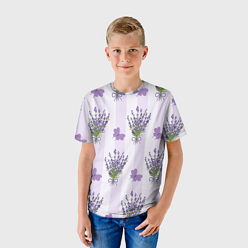Детская футболка Лавандовые бабочки / 3D-принт – фото 3