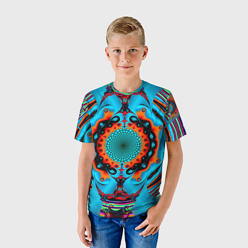 Детская футболка АБСТРАКТНЫЙ УЗОР ИЛЛЮЗИЯ / 3D-принт – фото 3