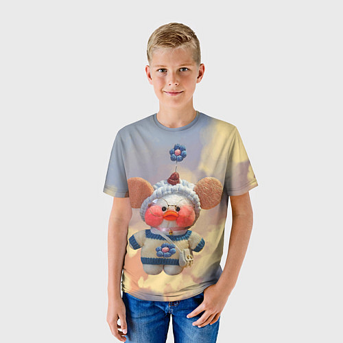 Детская футболка Лалафанфан с ушками в облачках / 3D-принт – фото 3