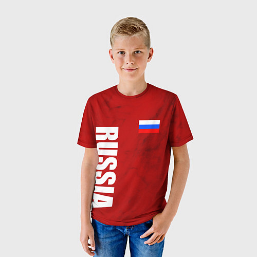 Детская футболка RUSSIA - RED EDITION - SPORTWEAR / 3D-принт – фото 3