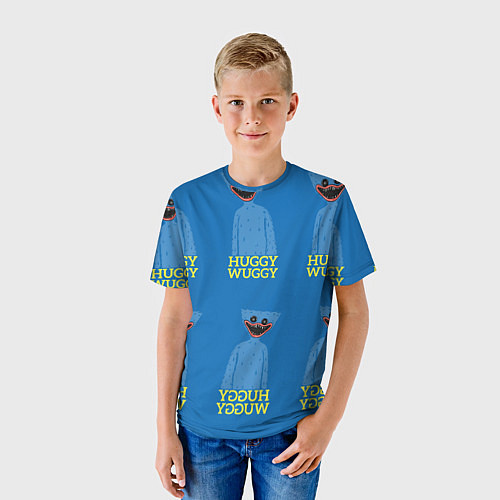 Детская футболка Huggy Wuggy текстура / 3D-принт – фото 3