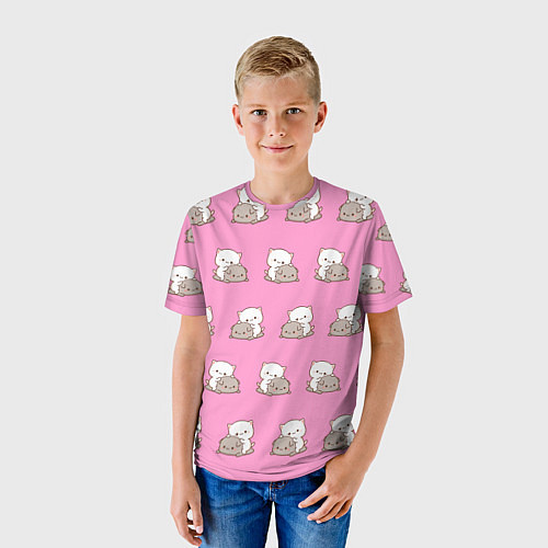 Детская футболка Котяшки обнимашки / 3D-принт – фото 3