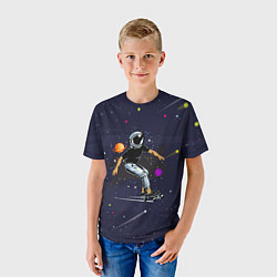 Футболка детская Космонавт - скейтбордист, цвет: 3D-принт — фото 2
