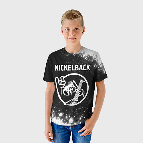 Детская футболка Nickelback КОТ Брызги / 3D-принт – фото 3